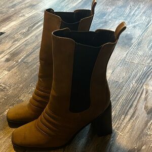 RAID Brown faux Leather Ankle Boots